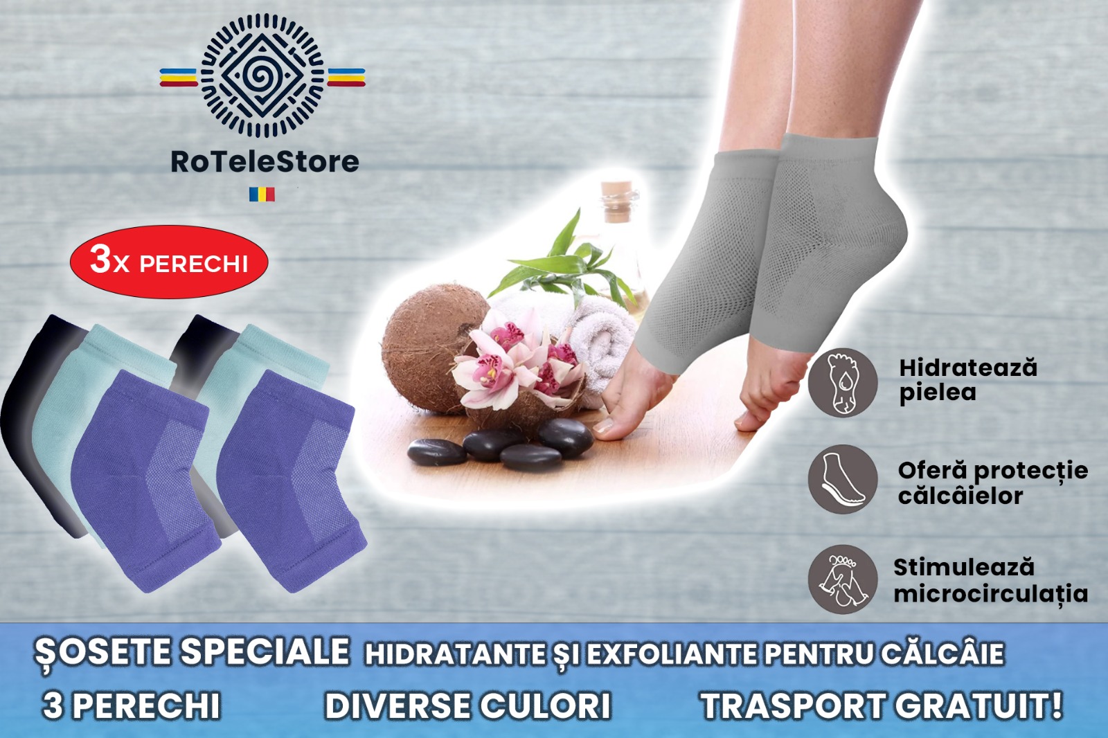 Șosete Speciale Hidratante cu Gel de Aloe Vera – Răsfățul Perfect pentru Călcâiele Tale!